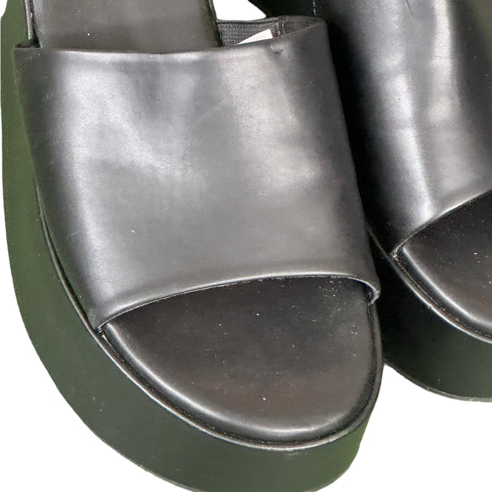 Ladies Black Open Toe Platform Slide Sandals Shoe… - image 5